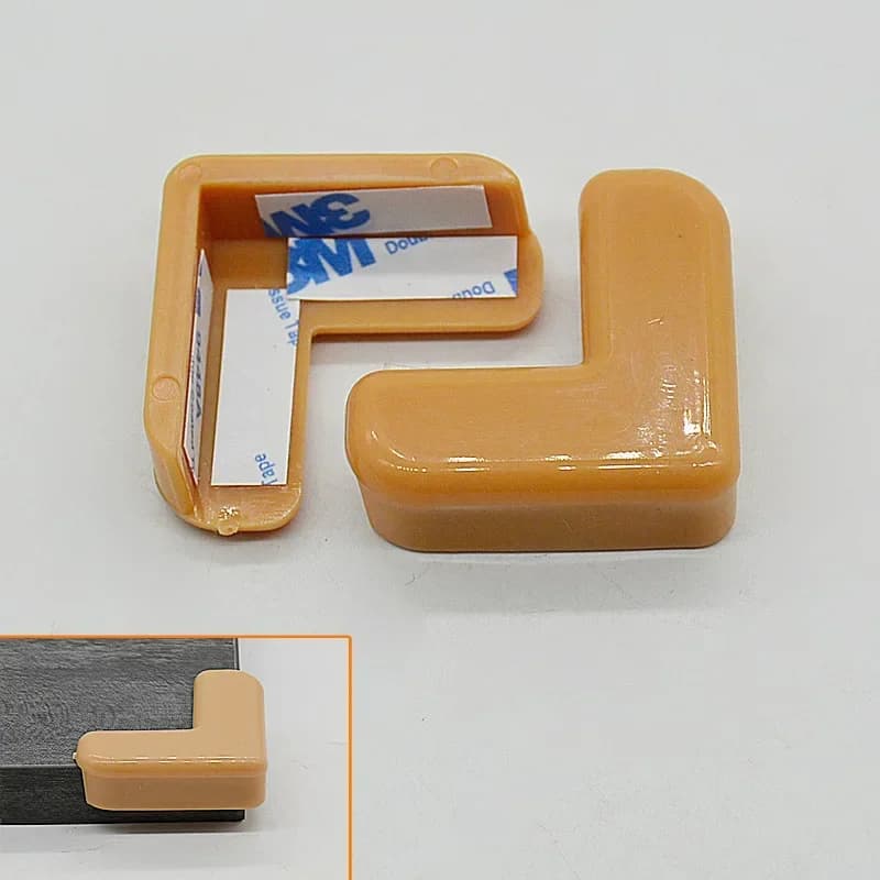 حامي زوايا الطاولة الشفاف على شكل L للأطفال، حماية حواف الأثاث، 4 قطع/المجموعة - 6