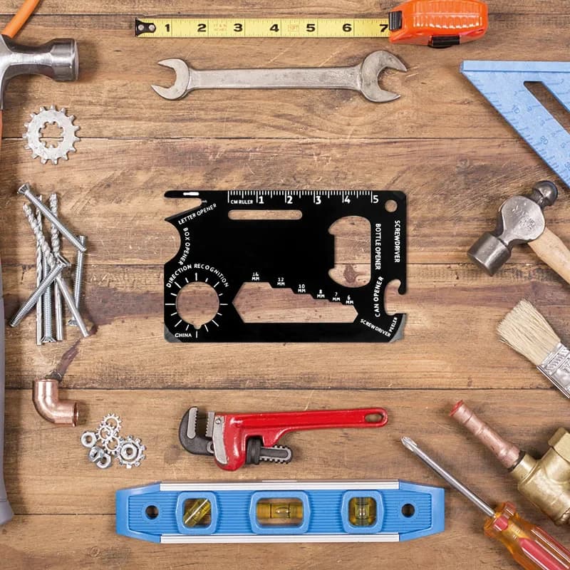 1 قطعة بطاقة أدوات متعددة 46 في 1 أداة جيب EDC إكسسوارات تخييم خارجية متعددة الأدوات من الفولاذ المقاوم للصدأ هدايا مثالية للرجال والآباء - 3