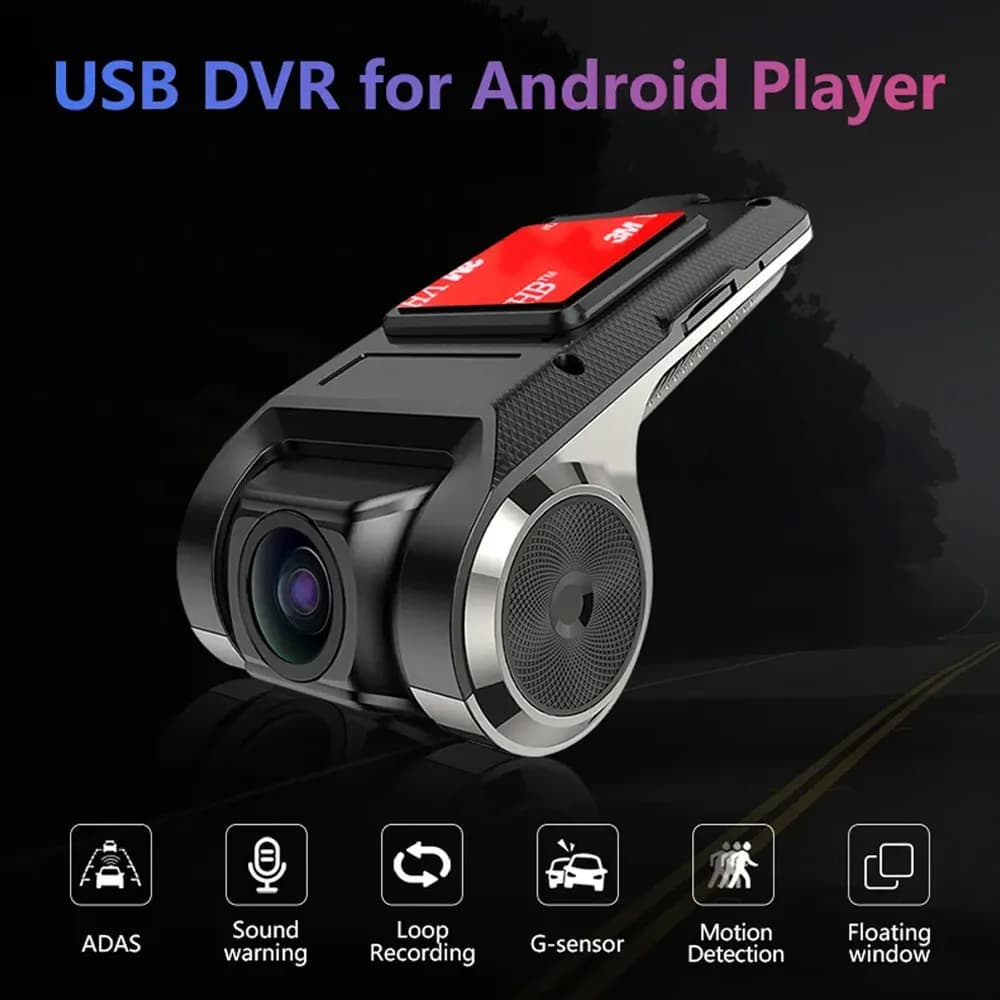 مسجل سيارة JUNDOF ADAS DVR لتشغيل DVD بالسيارة بنظام أندرويد مع ملاحة وكاميرا أمامية بدقة 720P وبطاقة TF بسعة 32 جيجابايت/64 جيجابايت