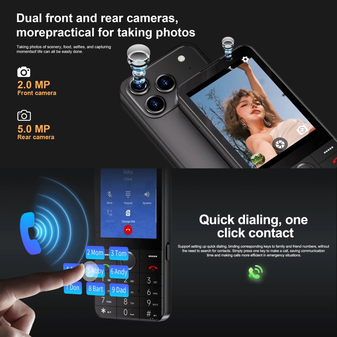 SERVO F27 PRO 4G LTE Button Smartphone Android 11.0 System 2GB+16GB Play Store Speed Dial WiFi 3.5" Touch Display Smart Phones - 6
