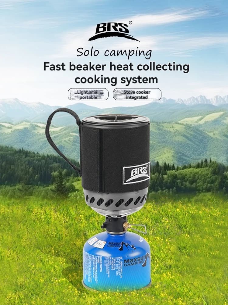 BRS 61 نظام موقد تخييم متكامل مع وعاء تجميع الحرارة، خفيف ومحمول للمشي لمسافات طويلة، فرن طبخ خارجي لحقيبة الظهر - 2