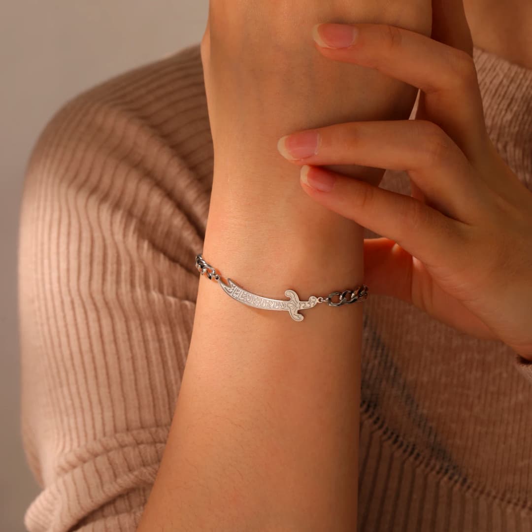 Amaxer Imam Ali Zulfiqar Sword Bracelet for Women Men Stainless Steel Jewelry Islamic Amulet Gift Wholesale