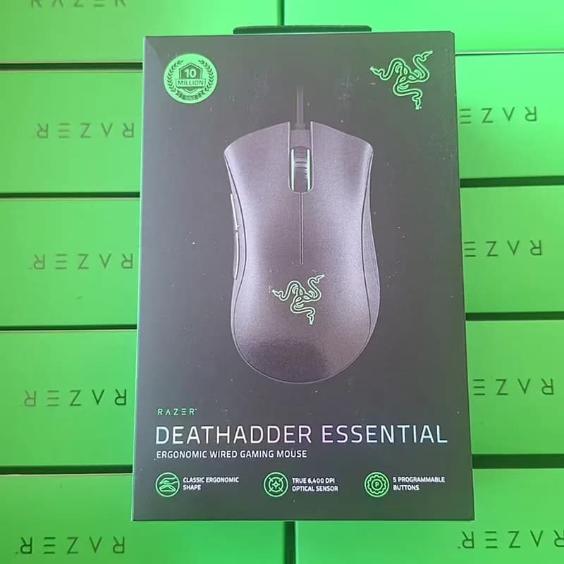 ماوس الألعاب السلكي Razer DeathAdder Essential / ماوس سلكي 6400DPI 5 أزرار مستقلة لجهاز الكمبيوتر المحمول والكمبيوتر الشخصي