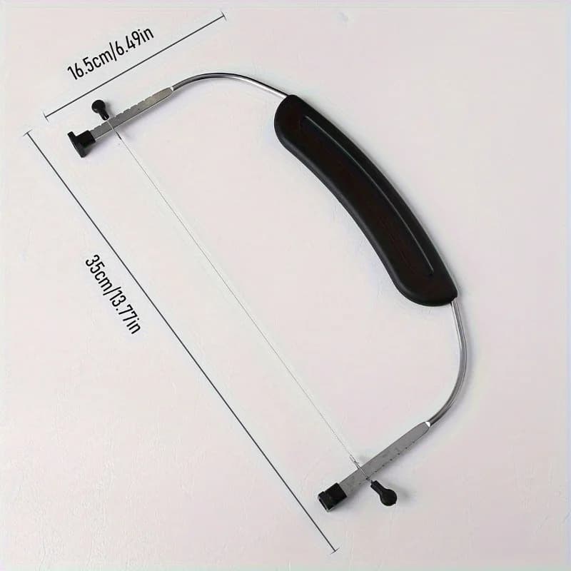1pc Kitchen DIY Cake Layering Tool With Scale, Cheese Cutting Board Wire Slicer, Adjustable Cake Slicer With Handle - 4