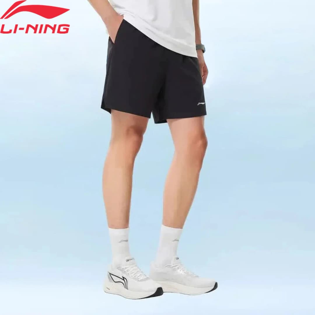 Li-Ning Men's Professional Running Shorts LN DRY 88%Polyester 12%Elastane Reflective Comfortable LiNing Sport Bottoms AKSW119
