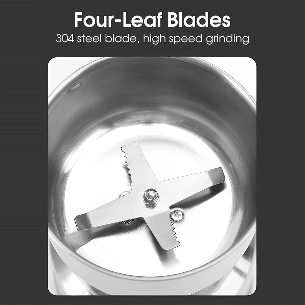 أداة طحن كهربائية متعددة الأغراض لحبوب القهوة من الفولاذ المقاوم للصدأ لطحن البذور والتوابل والأعشاب والمكسرات - 4