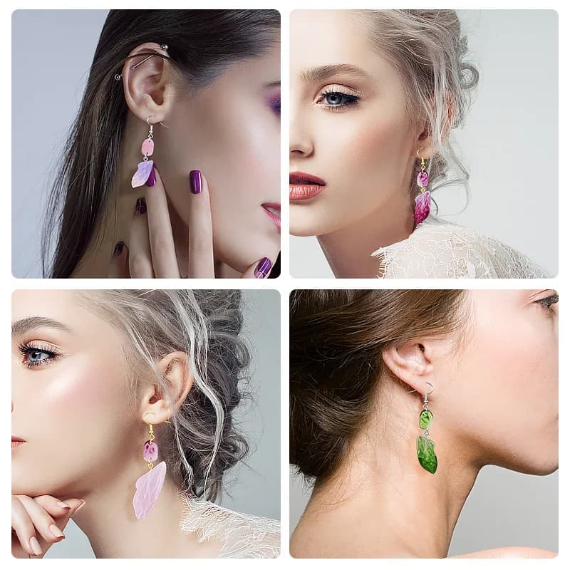 القرط قلادة قالب من السيليكون الايبوكسي مجوهرات من مادة الراتنج صنع قوالب القلب يترك القمر DIY بها بنفسك سحر قلادة قالب مجوهرات إبداعية الحرفية - 3