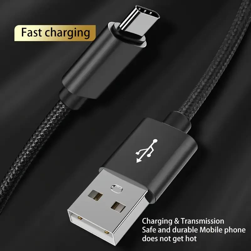 Quick Charge USB Cable For Samsung A56 A55 A54 A53 S25 S24 S23 S22 S21 A34 A35 Redmi Huawei VIVO Long Wire Data Charger Cord 1M - 6