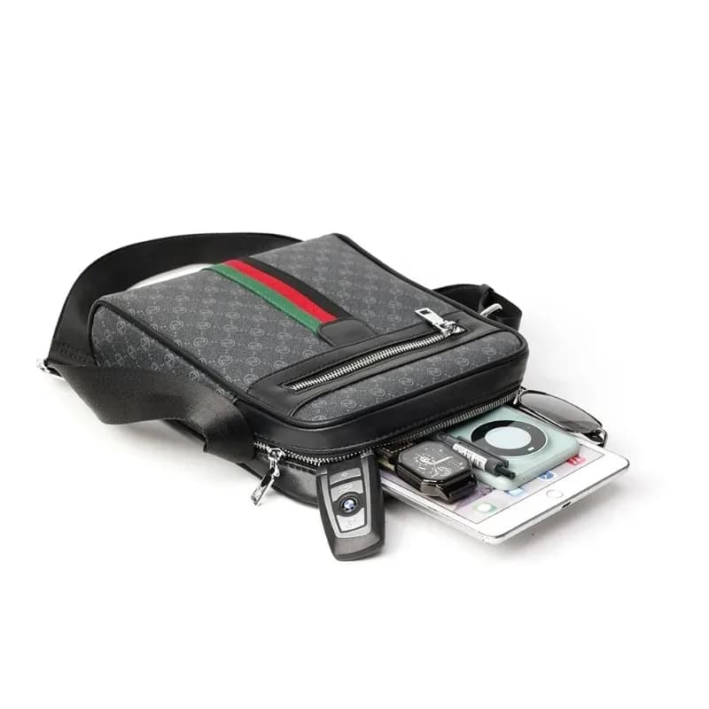 حقائب كروسبودي رجالية بتصميم فاخر موضة مربعات مطبوعة بحروف حقيبة كتف مربعة للرجال حقيبة ساعي بريد - 6