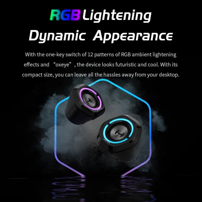 سماعات كمبيوتر إديفاير هيكات G1000 2.0، وحدة كاملة المدى 2.5 بوصة، إضاءة RGB، تحكم سلكي، دعم AUX/USB/Bluetooth - 2