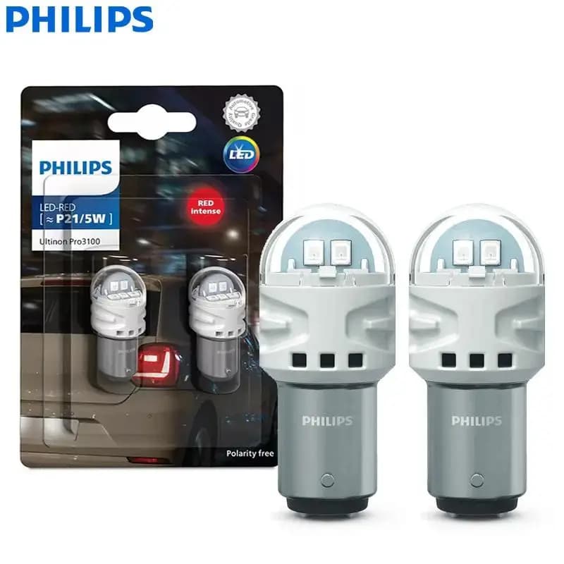 Philips Ultinon Pro3100 LED P21/5W 1157 S25 Red White Color Car Turn Signals Lamps Reverse Light Rear Bulbs Stop Fog Beam P21W - 5