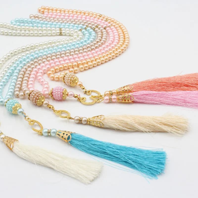 أسورة من خرز الصلاة الإسلامي، 99 حبة، لؤلؤ زجاجي، أسلوب تركي، هدية اكسسوارات للنساء