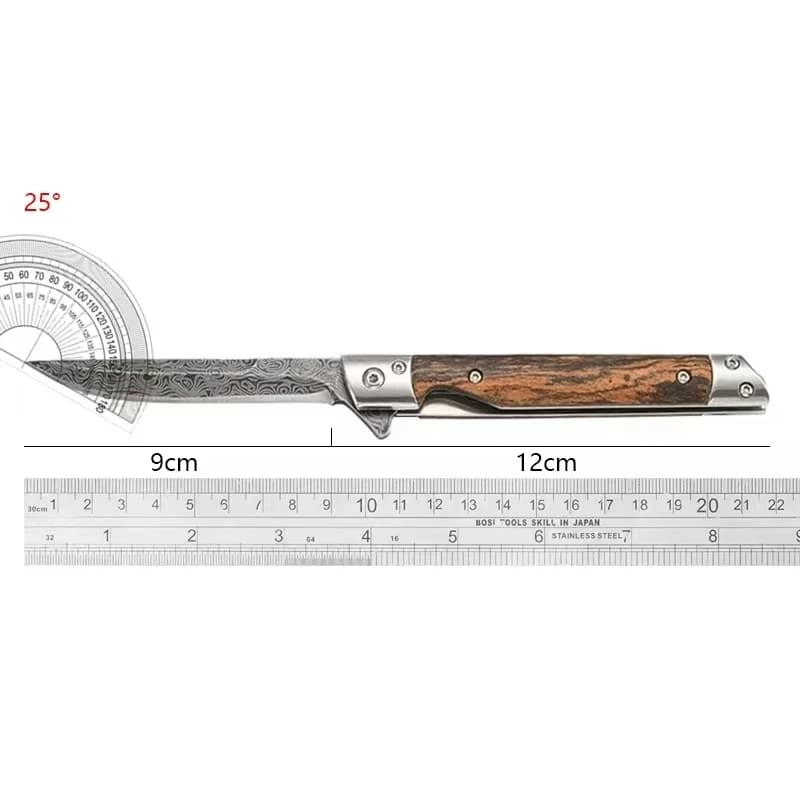 2024 Damascus Pattern Folding Knife Multi-Purpose Outdoor Camping Quick Open Pocket Knife Stainless Steel Folding Knife - 6