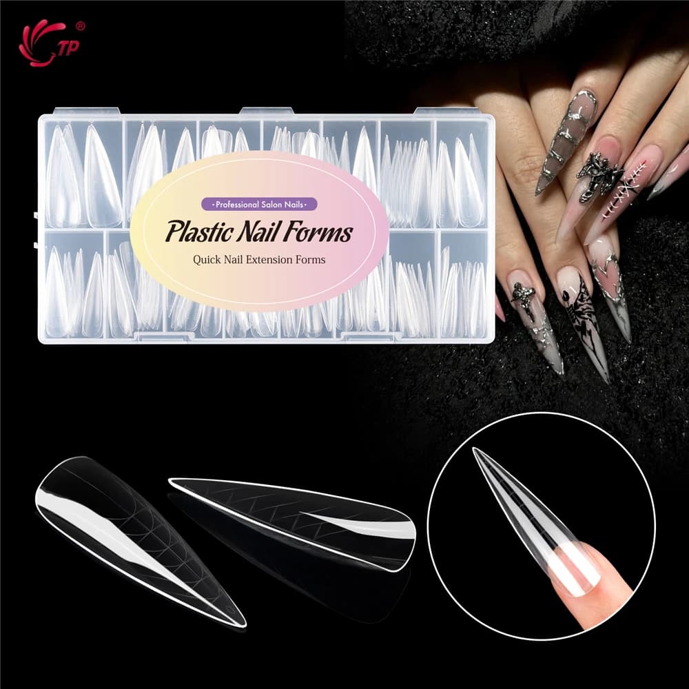 TP 75pcs/150pcs Stiletto Dual Form Nail Acrylic Quick Building Gel Mold Full Cover Extension Upper Mold False Nail Tips Top Form - 2