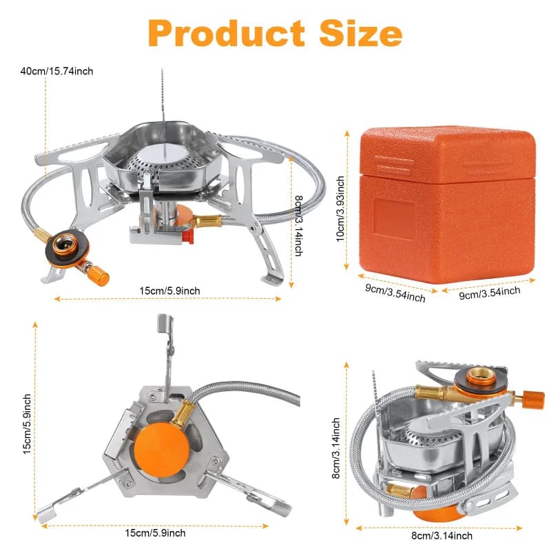 3500W Camping Gas Stove Windproof Outdoor Gas Burner Portable Folding Split Tourist Equipment For Cooking Hiking - 5