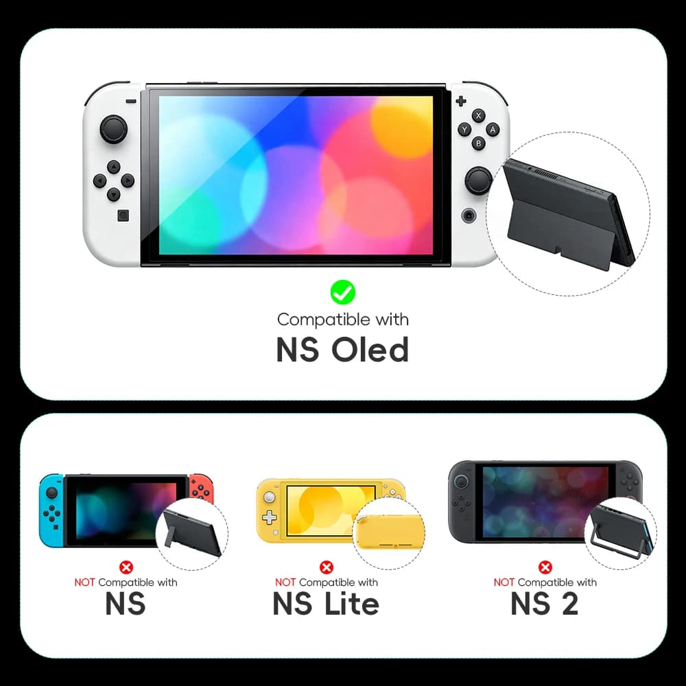 غطاء حماية كريستال DATA FROG لجهاز Switch OLED قشرة صلبة شفافة مقاومة للخدش ملحقات جهاز الألعاب - 3