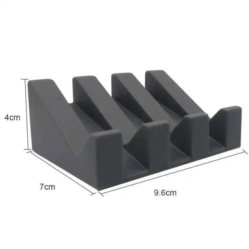أطباق صابون من السيليكون ذاتية التصريف مع تصميم شلال، صواني حامل صابون مستطيلة مع تصريف لإكسسوارات الحمام - 6