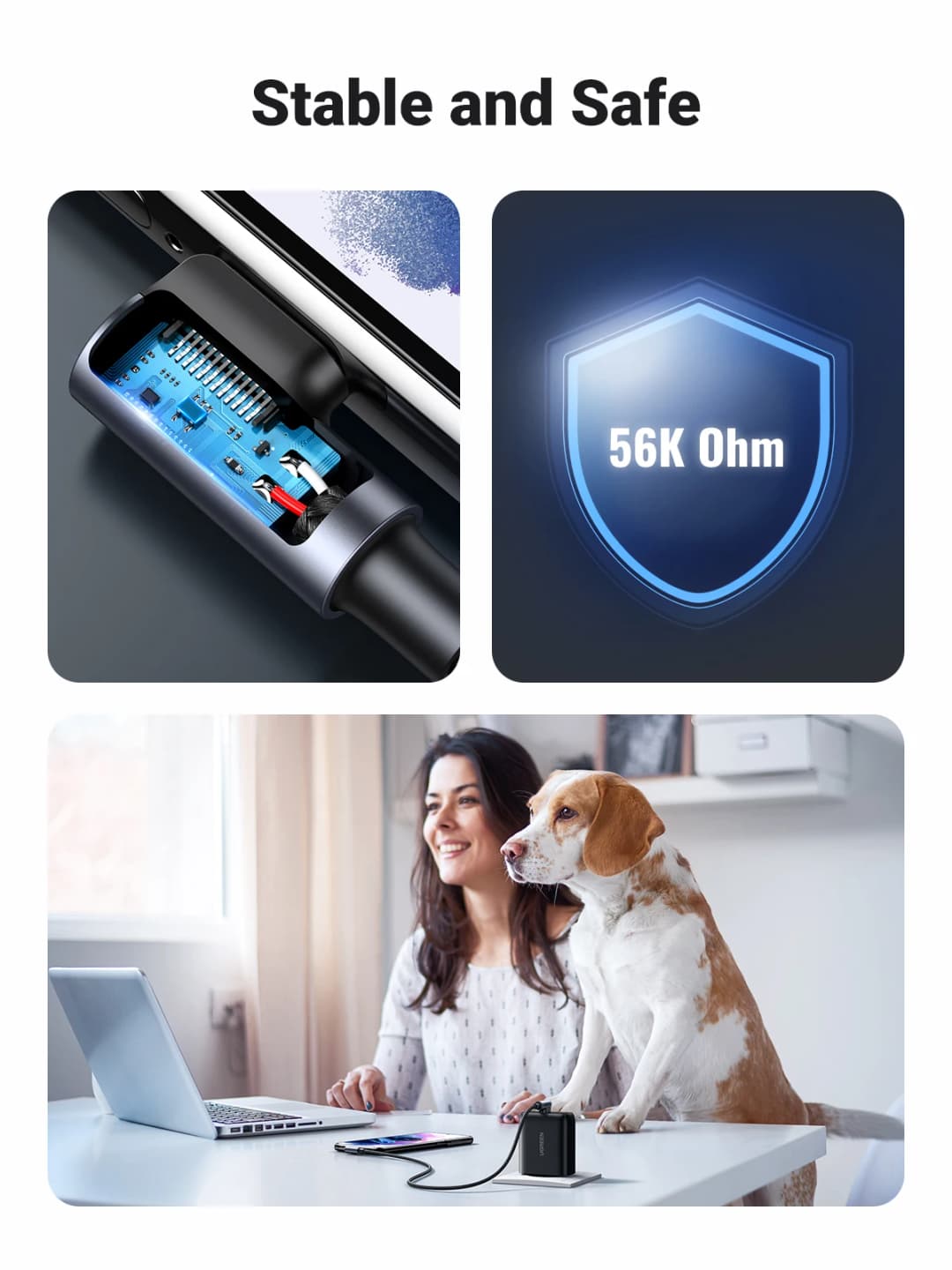 Ugreen النايلون USB C كابل 90 درجة شاحن سريع USB نوع C كابل ل شاومي Mi 8 سامسونج غالاكسي S9 زائد الهاتف المحمول USB-C الحبل - 6