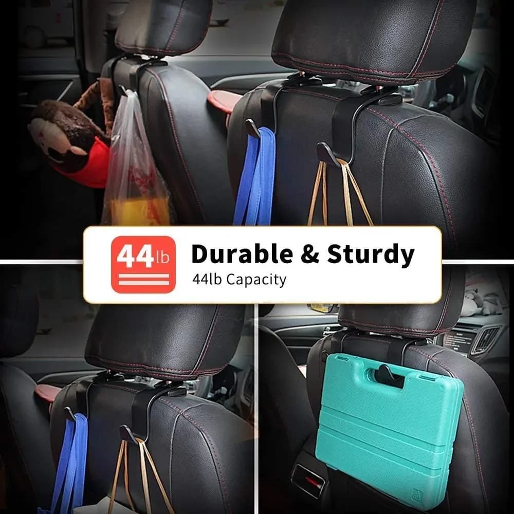 4Pack Hooks for Bags Car Clips Front Seat Headrest Organizer Holder Auto Fastener Hangers Car Storage Interior Accessories - 6