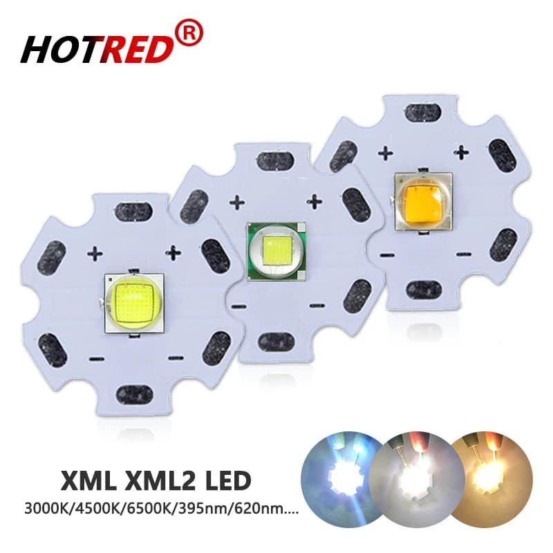 LED عالي الطاقة 5 واط 10 واط 5050 XLM T6 XMLL2 ثنائيات رقاقة 5050-L2 3V 3.7V أجزاء مصابيح يدوية DIY لإكسسوارات الدراجات والسيارات والمصابيح الأمامية