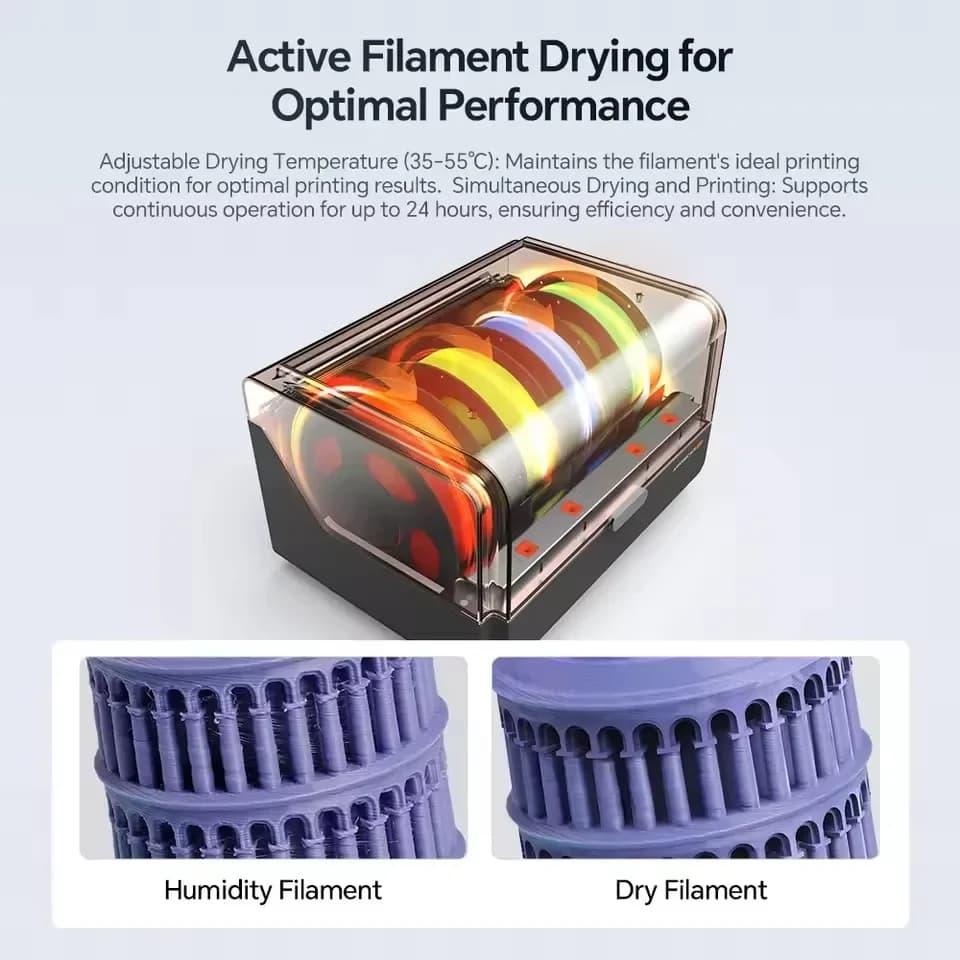 طابعة ثلاثية الأبعاد ANYCUBIC Kobra 3 V2 Combo بتقنية FDM و8 ألوان وسرعة 600 مم/ثانية وتجفيف خيط نشط وتسوية تلقائية بحجم 255*255*260 مم - 6