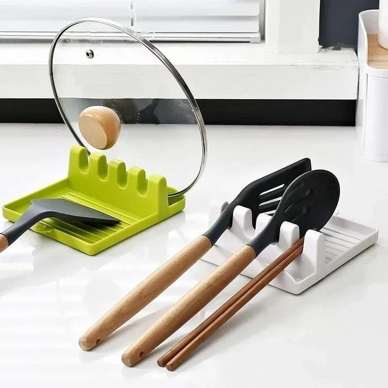 Pan Lid Holder Supports Spoons Pot Cover Rests Spatula Stand For Kitchen Convenience Utensils Tools Accessories Cooker Organizer - 3