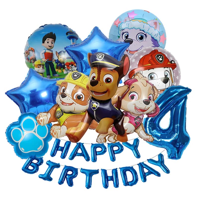 PAW Patrol Balloon Birthday Banner Decoration Aluminum Film Digital Balloon Set Dog Chase Marshall Skye Kids Party Supplies Toys - 4