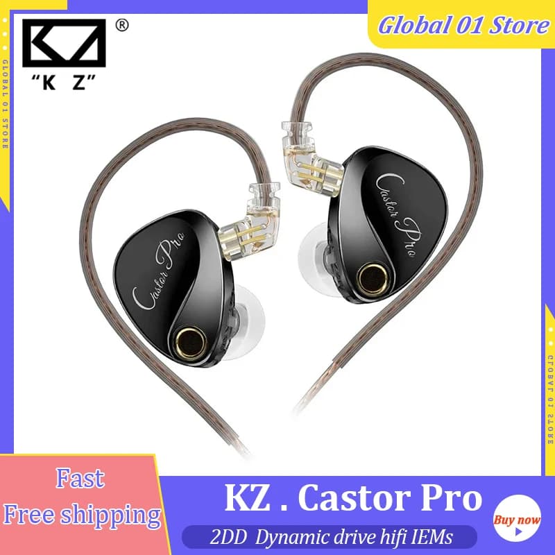 KZ Duonic هاي فاي IEMs درايفر مغناطيسي ثلاثي 4-ضبط سماعات سلكية مع ميكروفون مزدوج عالي الدقة ل Castor Pro