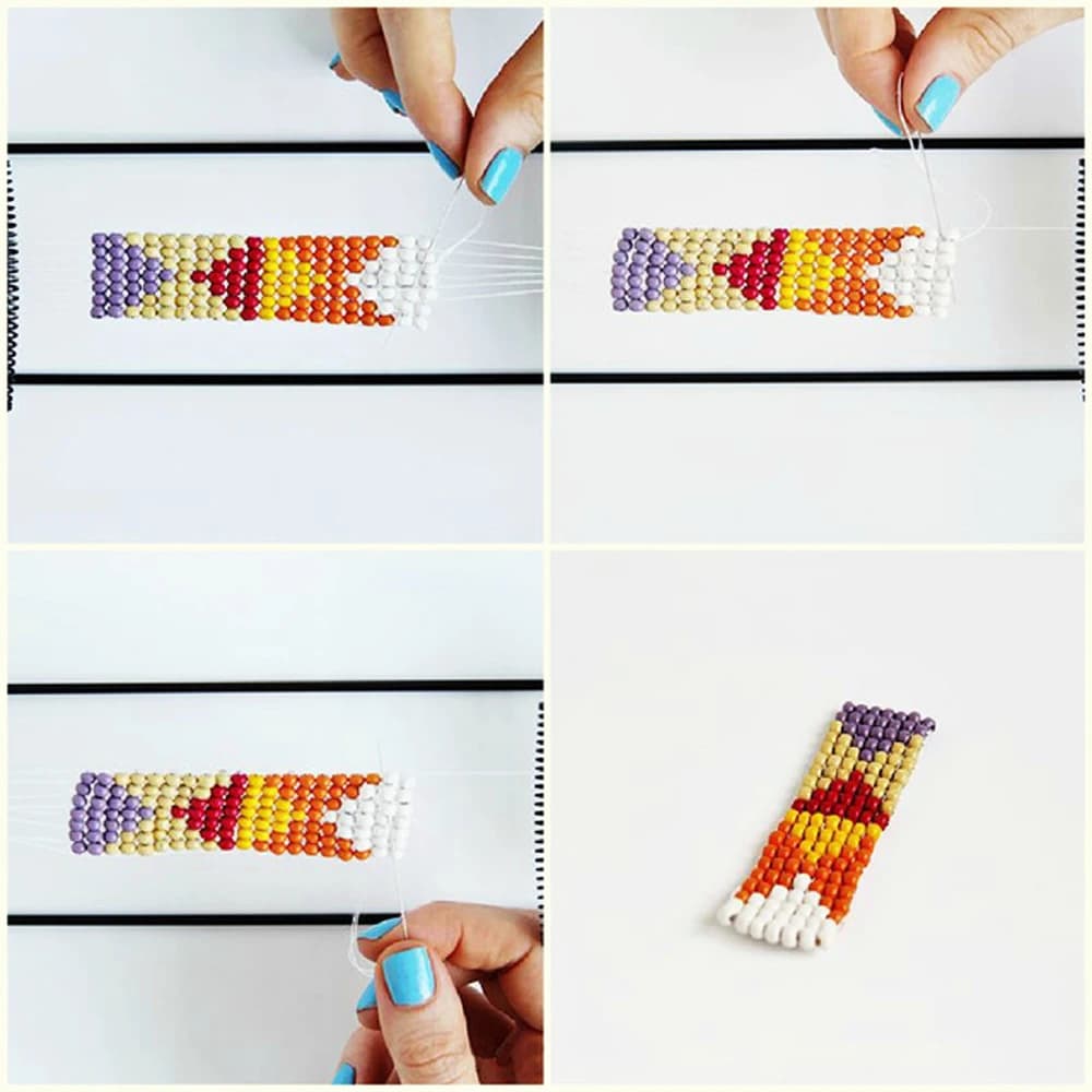 المعادن حبة تلوح في الأفق عدة النسيج الديكور المنوال للمجوهرات سوار DIY آلة الحياكة الإبداعية اليدوية الخرز الحياكة أداة - 3