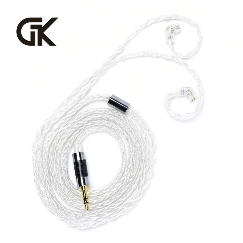 كابل ترقية GK L200-8 بثمانية خيوط ونواة مطلية بالفضة لجودة صوت محسنة بالكامل GK-KUNTEN GK-Streak