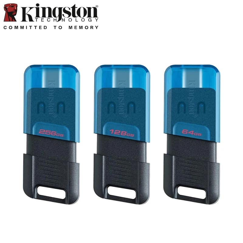 محرك أقراص فلاش كينجستون DataTraveler 80M USB 3.2 Type-C بسعات 64GB و128GB و256GB بسرعة تصل إلى 200Mb/s محمول
