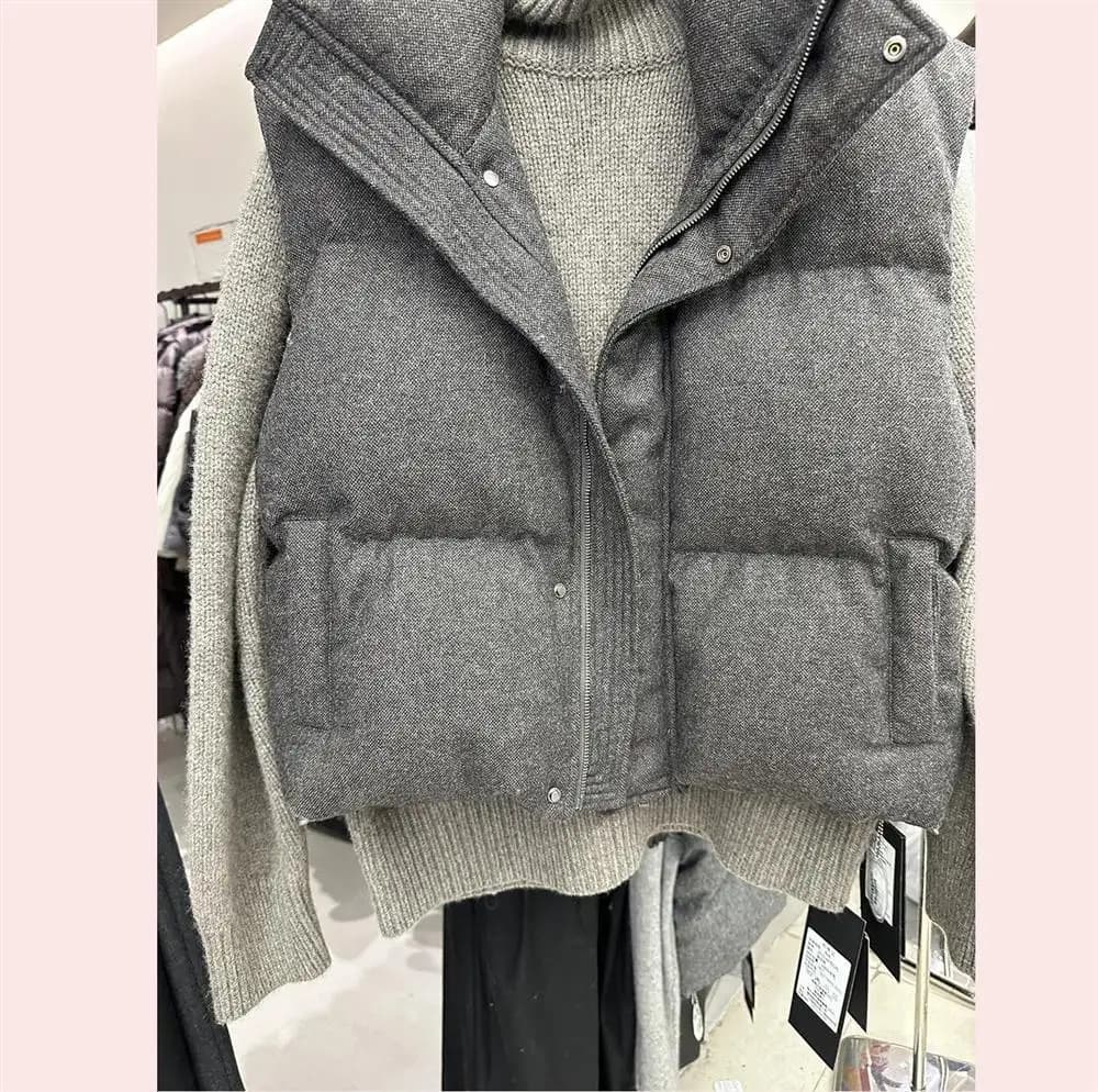 2025 Korea Chic Streetwear Personalized Vest Short Parkas Casual Elegant Coat Advanced High Street Moda All-match Women Jacket - 2