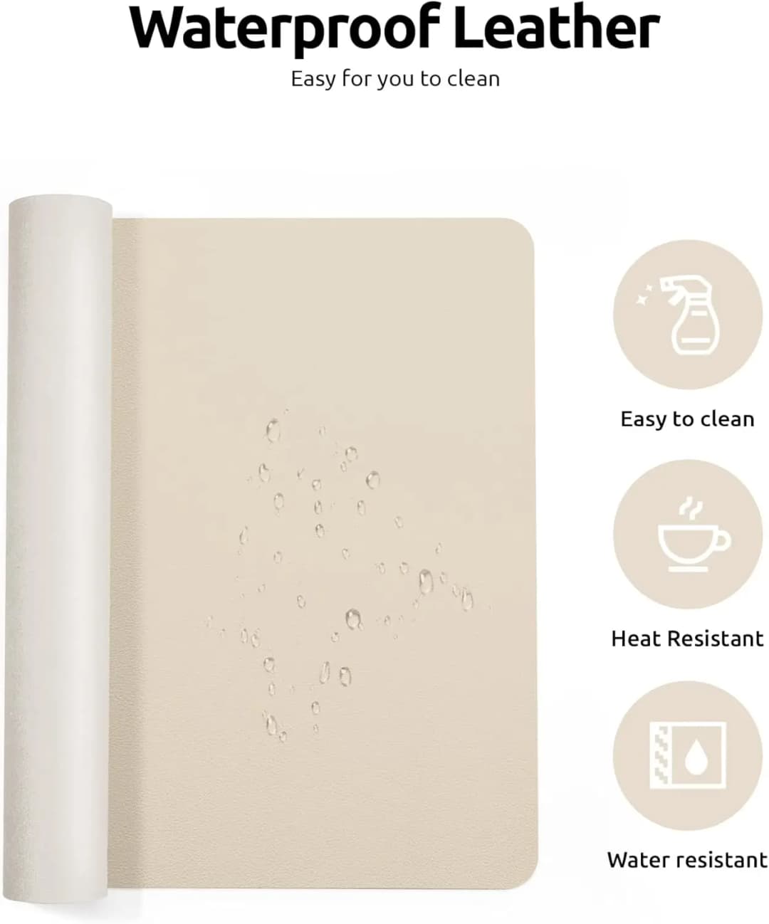 قاعدة فأرة كبيرة، حصيرة مكتب، حامية مكتب من الجلد، حامية مكتب من الجلد PU غير قابلة للانزلاق، حصيرة لاب توب - 4