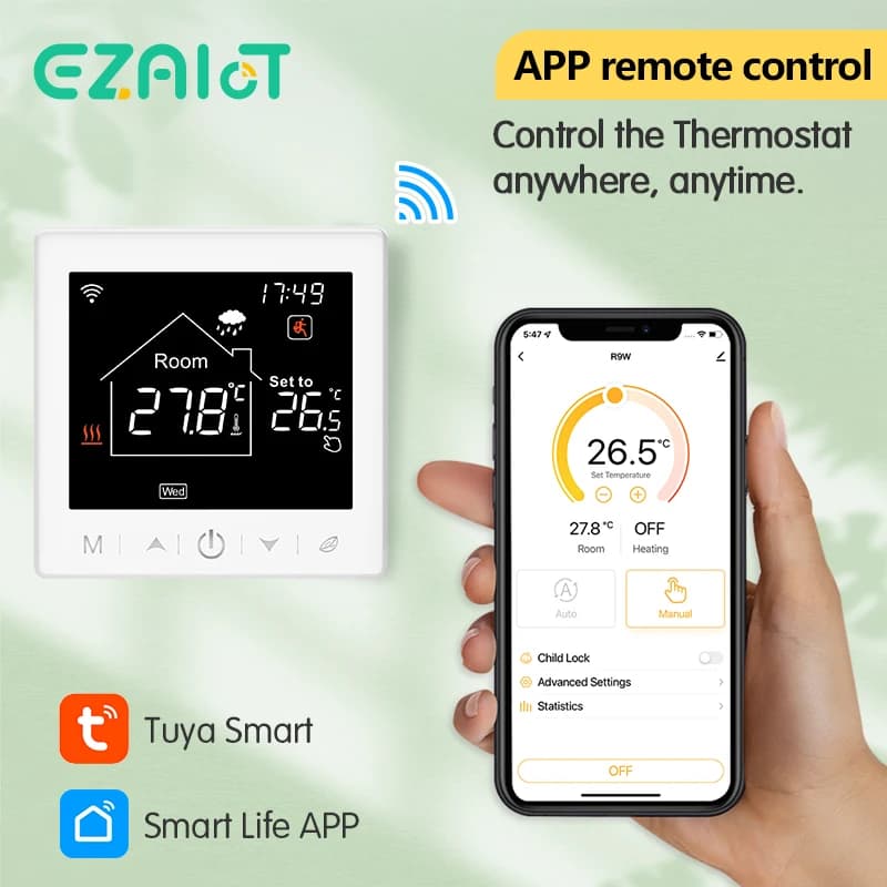 Floor Heating Thermostat Tuya WiFi Programmable Temperature Controller for Electric Warm Gas Boiler Smart Life Work with Alexa - 3