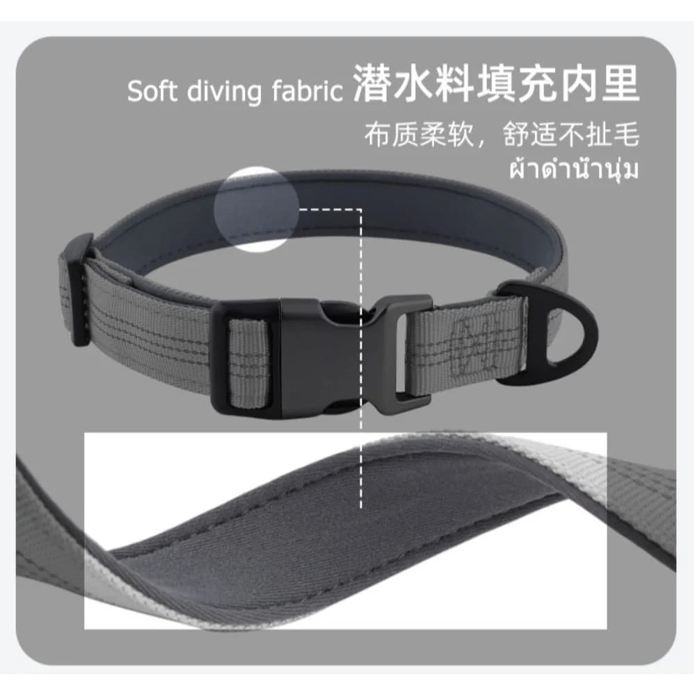 Customizable Pet Name Collar Adjustable Large Dog Leash Small Medium Dog Reflective Collar with Personalized Anti-lost Dog Tags - 4