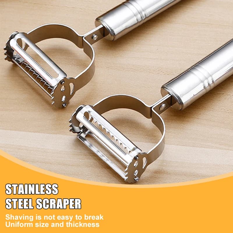 4in1 Vegetable Peeler Stainless Steel Melon Planer Multiple-Function Double-Head Peeler Household Kitchen Cucumber Slicer Tool - 3