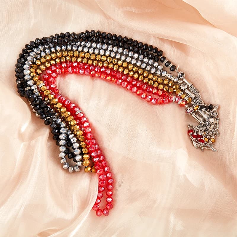 8 مللي متر 99 الخرز كريستال سبحة صلاة كريستال أساور تسبيح تسبيح مصباح سوار الإسلامي مسلم سوار ذاتي الصنع مجوهرات - 4