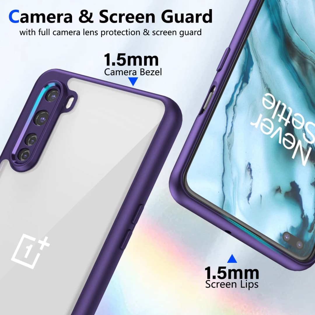 Oneplus Nord AC2001 AC2003 Case Shockproof Silicone Bumper Air Cushion Clear Matte Back Cover Hard Phone Case for One Plus Nord - 2