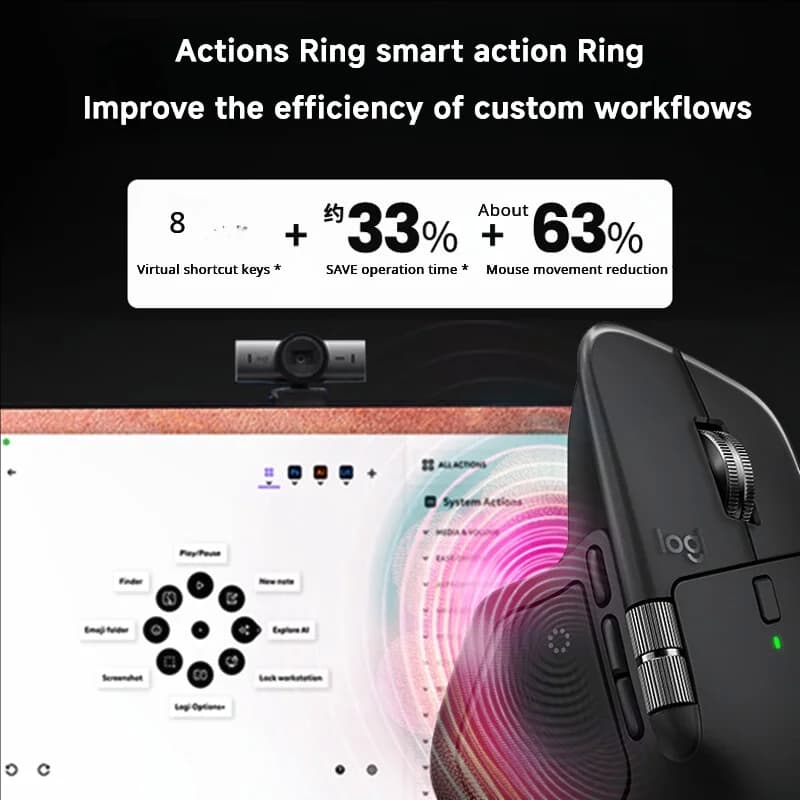 فأرة Logitech MX Master 4 مع ردود فعل لمسية، حلقة MagSpeed، 8000DPI، بلوتوث لاسلكي، بطارية تدوم 70 يومًا - 2
