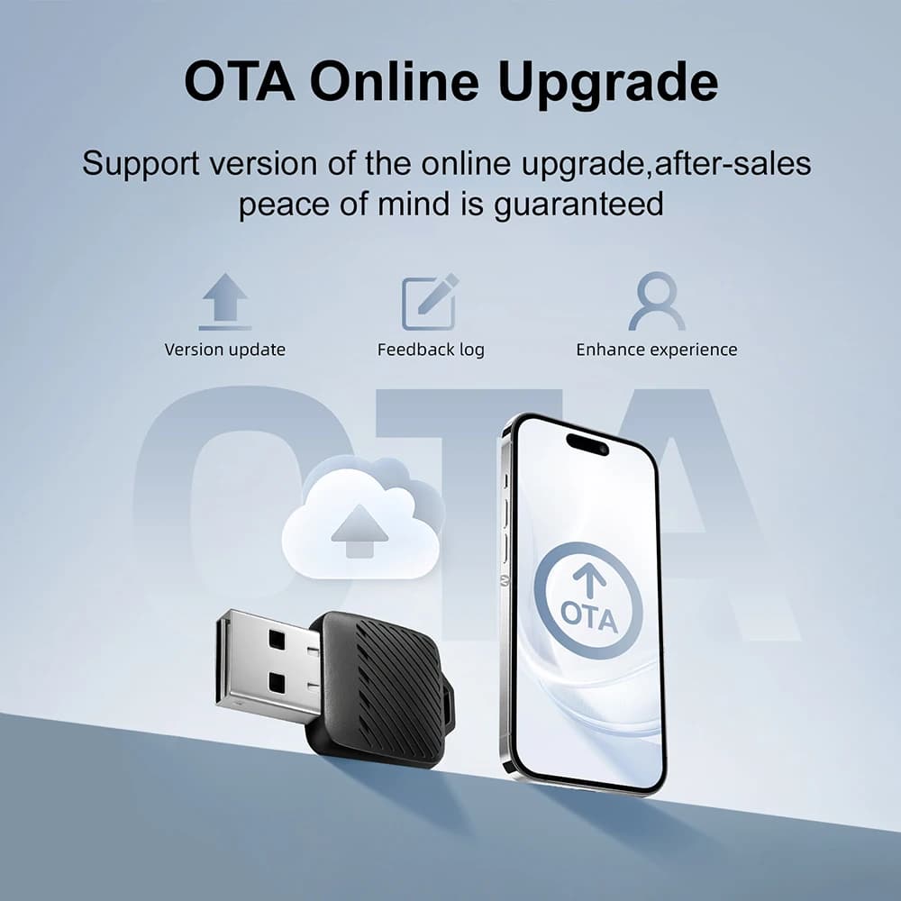 محول صغير 2 في 1، صندوق الذكاء الاصطناعي، من سلكي إلى لاسلكي Carplay وAndroid Auto، متوافق مع 99% من السيارات، تشغيل فوري، Dongle ذكي WiFi - 2