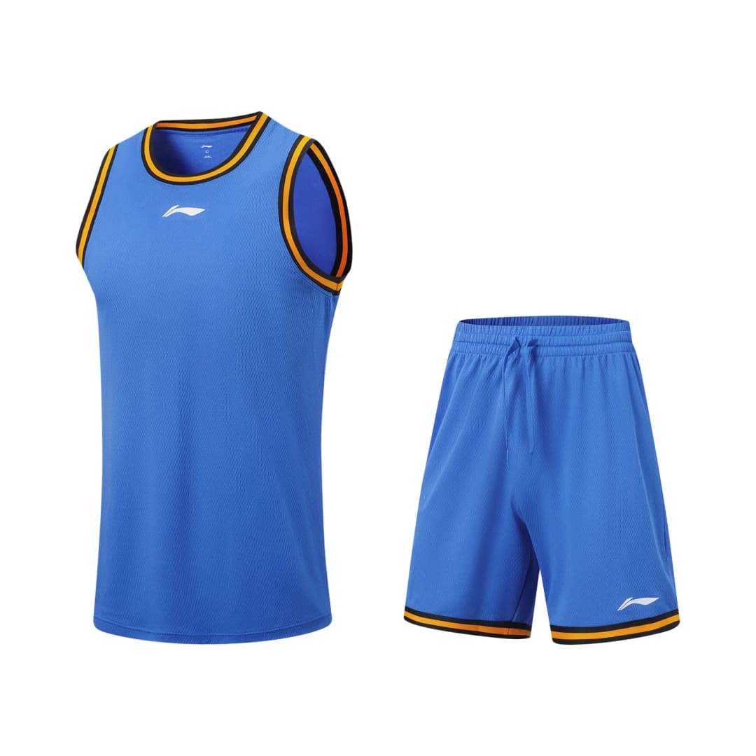 Li-Ning Men's CBA Basketball Game Set LN DRY Polyester Soft Breathable LiNing Professional Sport Sleeveless Top & Shorts AATW005 - 3