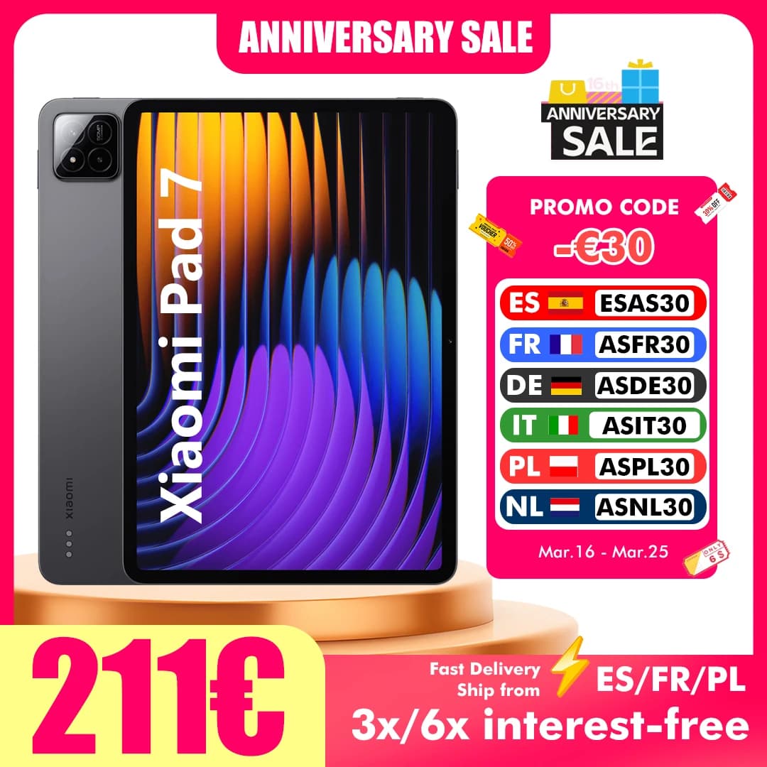 جهاز لوحي Xiaomi Pad 7 مقاس 11 بوصة و144 هرتز وWi-Fi 6E و8 جيجابايت/128 جيجابايت و8 جيجابايت/256 جيجابايت وبطارية 8850 مللي أمبير في الساعة