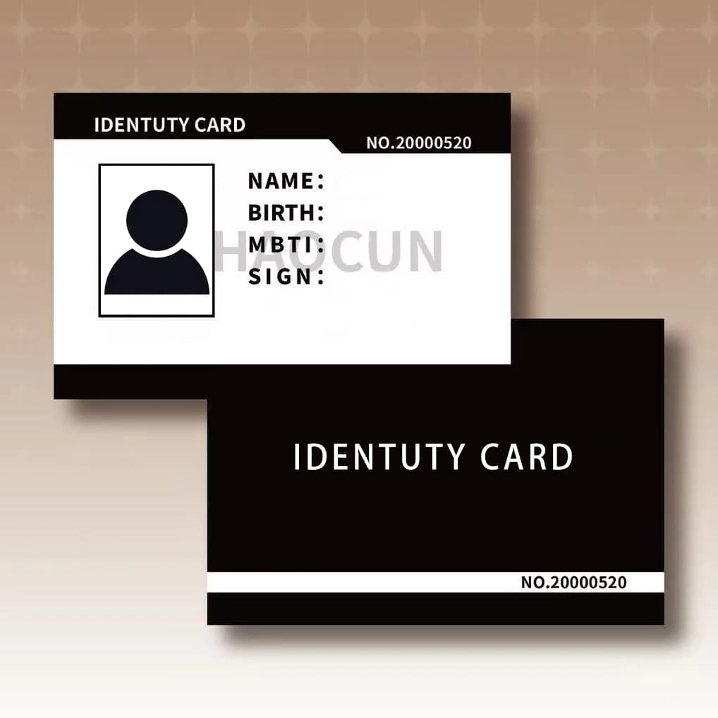 Waterproof PVC custom ID work card, customized, free design, rounded corner treatment, thickness 0.76mm - 2