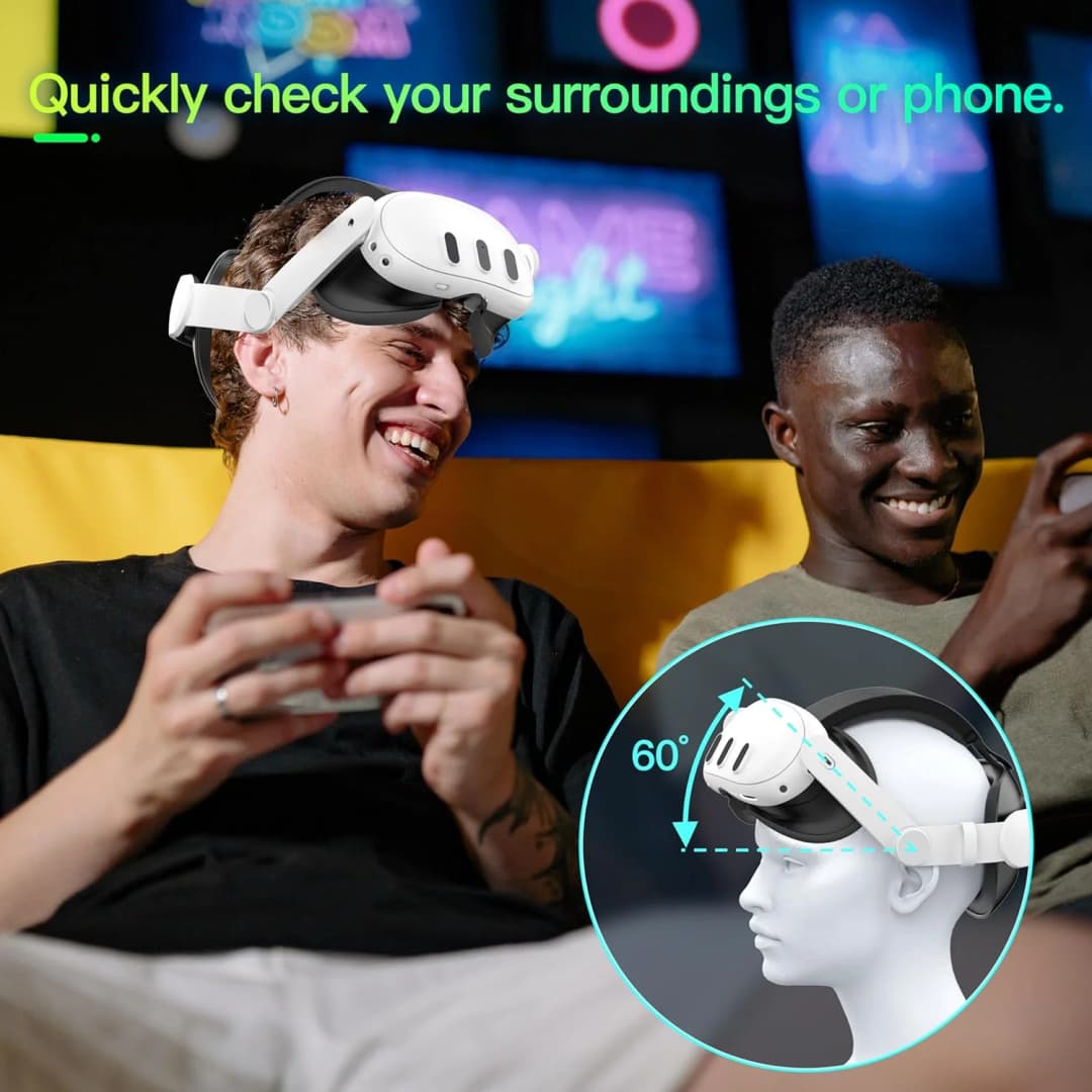 حزام رأس قابل للتعديل لسماعات الرأس Meta Quest 3S VR، حزام النخبة، راحة معززة لملحقات Meta Quest 3 - 5