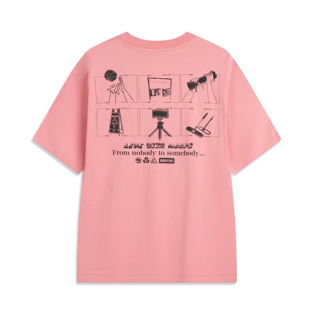 Li-Ning Men's BADFIVE T-shirt 100%Cotton Loose Fit Comfortable LiNing Casual Short Sleeve Basketball Culture Tee Tops AHSV027 - 6