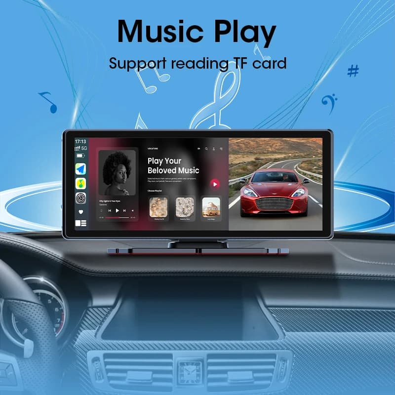 7/8.1 inch Suspended Type Wireless CarPlay Touch Screen Portable Car DVR Android Auto Dashcam GPS Navigation Rearview Camera FM - 5
