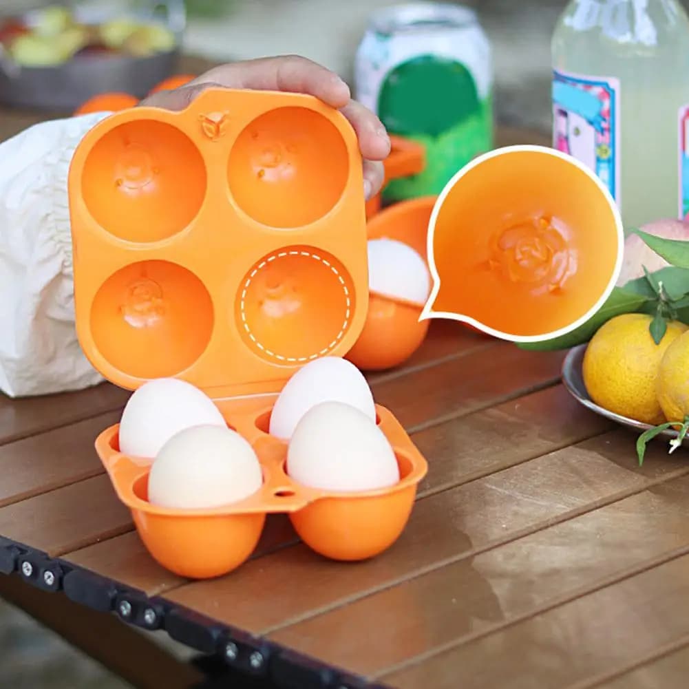 2/4/6 Grid Egg Storage Box Outdoor Portable Egg Case With Handle for Outdoor Camping Picnic Eggs Box Case Kitchen Organizer Case - 4