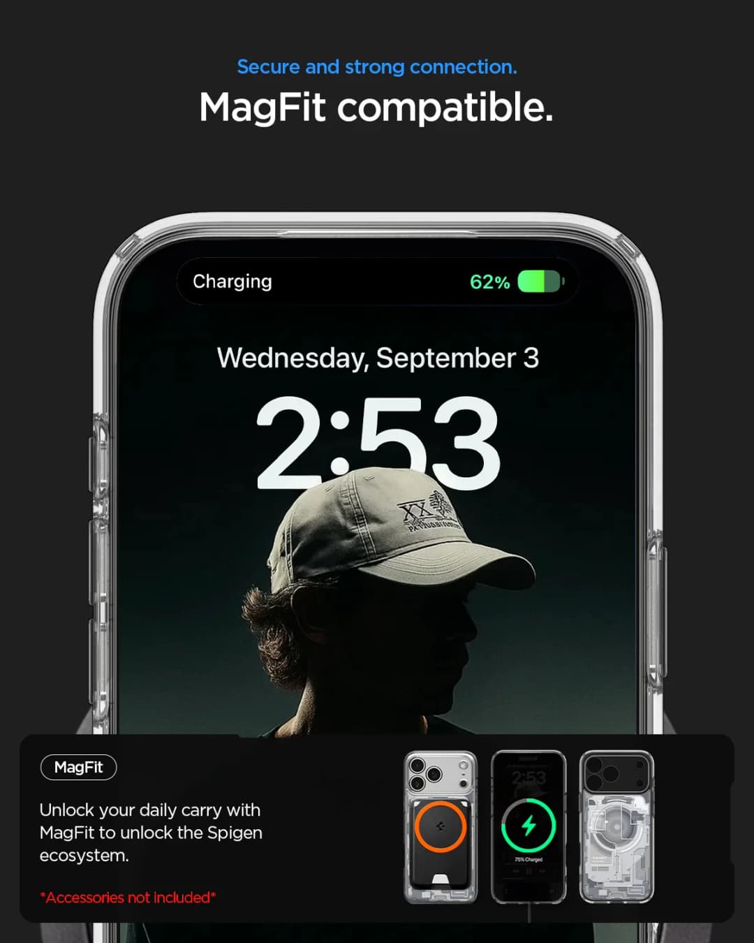 غطاء سبايجن Ultra Hybrid Magfit Zero One المغناطيسي لهواتف آيفون 17 برو ماكس إير و17 برو، متوافق مع الشحن اللاسلكي ماجسيف - 4