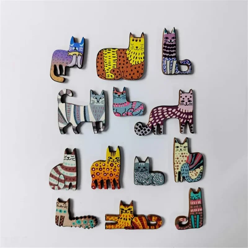 Cat Shape Puzzles Wooden Mini Irregular Shape Cat Animal Puzzles Table Games Montessori Thinking Kids Creative Education Toys - 5