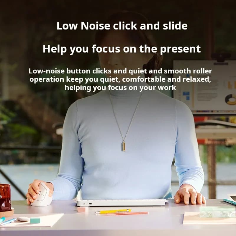 ماوس لوجيتك ليفت عمودي لاسلكي بتقنية البلوتوث، ماوس صغير مريح، ماوس مكتبي، التبديل بين 3 أجهزة في ثوانٍ - 3